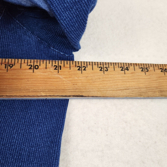 Kim Rogers Size Large Blue Denim Style Button Down Roll Tab Sleeve Casual Shirt - Picture 4 of 9